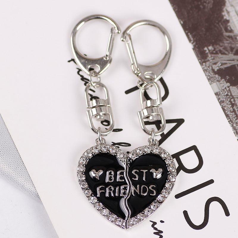 Wholesale Love Diamond Letter Splicing Keychain